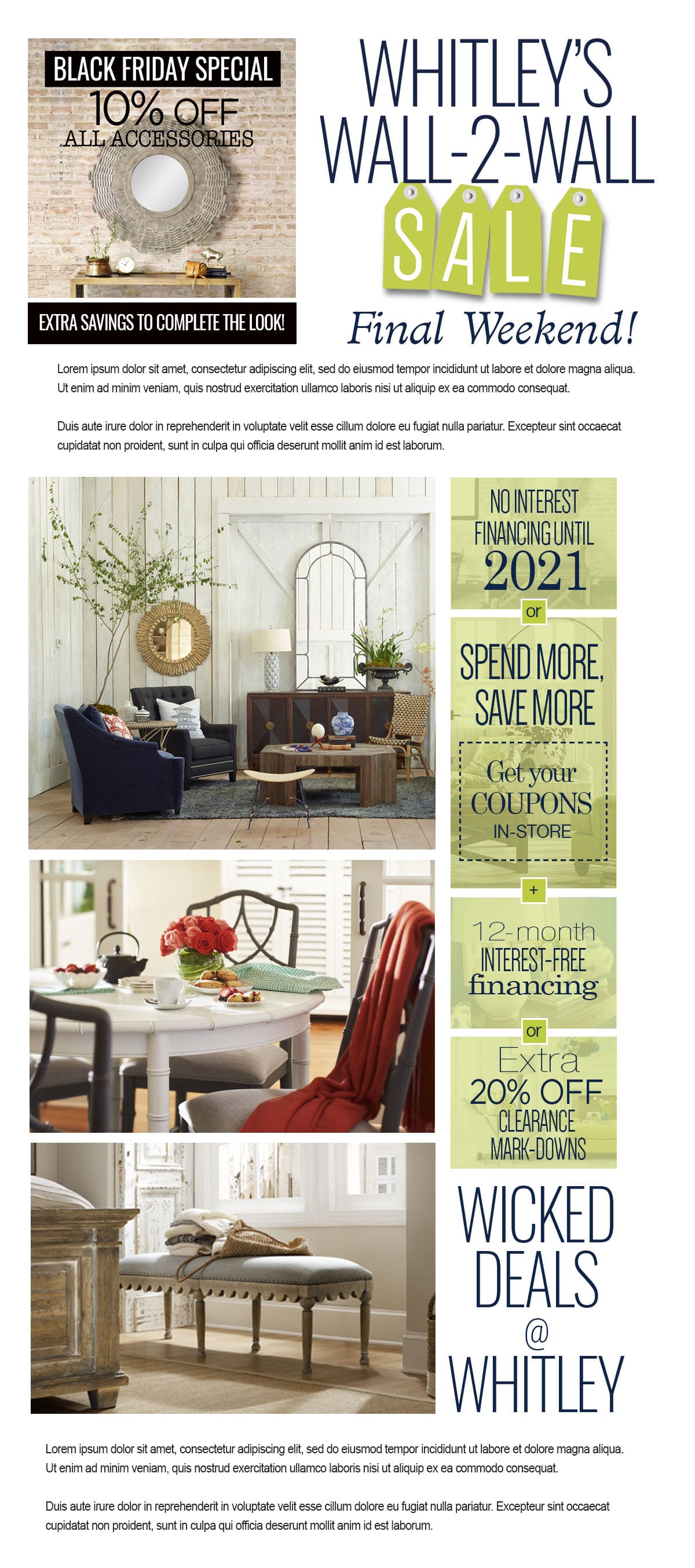 Whitley furniture galleries landing page
